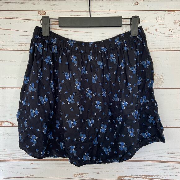 Vintage American Eagle XS Blue Floral Pull On Lightweight Flowy Mini Skirt - Picture 4 of 6